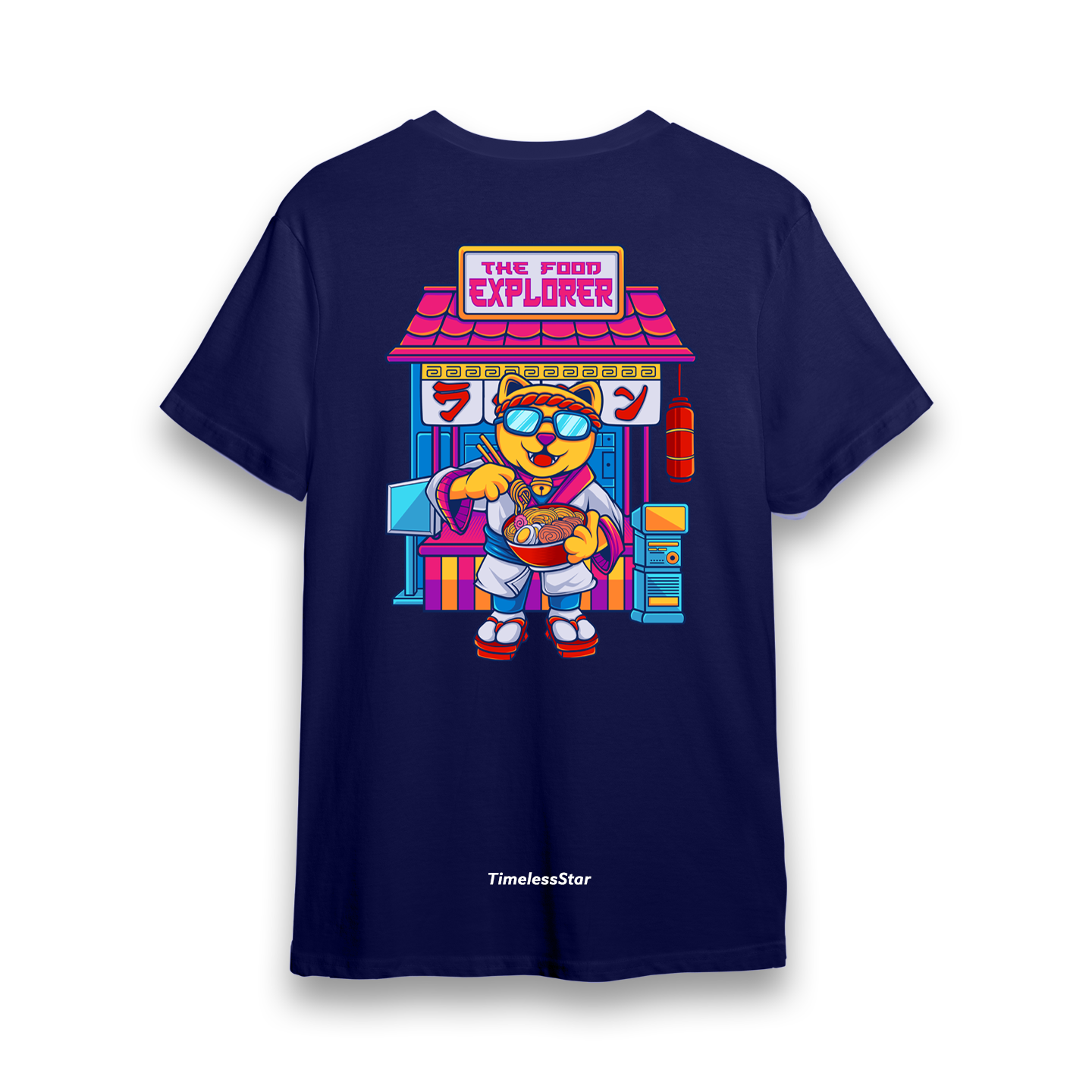 The Food Explorer - Navy Designer T-Shirt