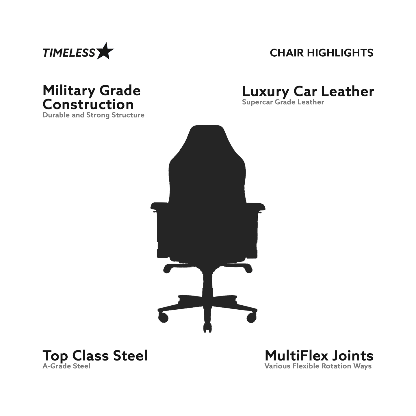 TLS029 Black Series TimelessStar Professional Gaming Chair