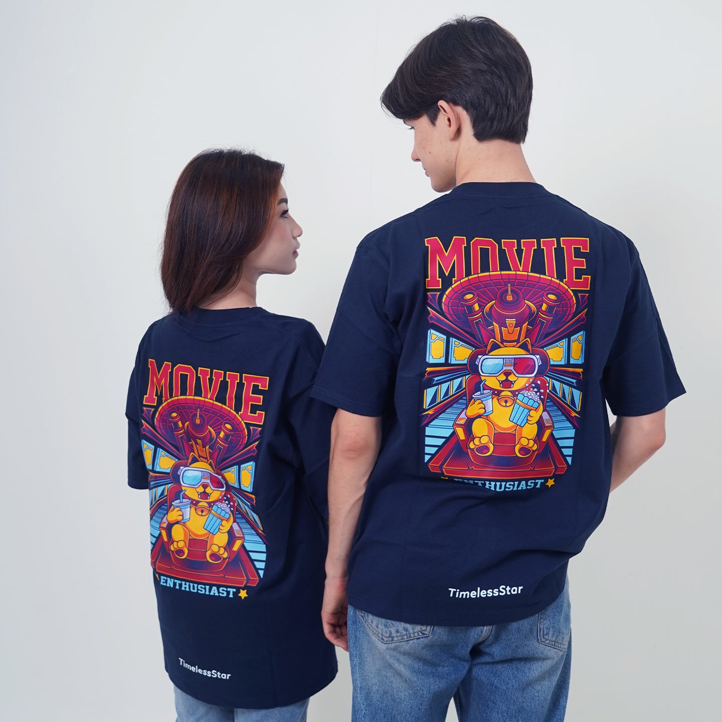 Movie Enthusiast - Navy Designer T-Shirt