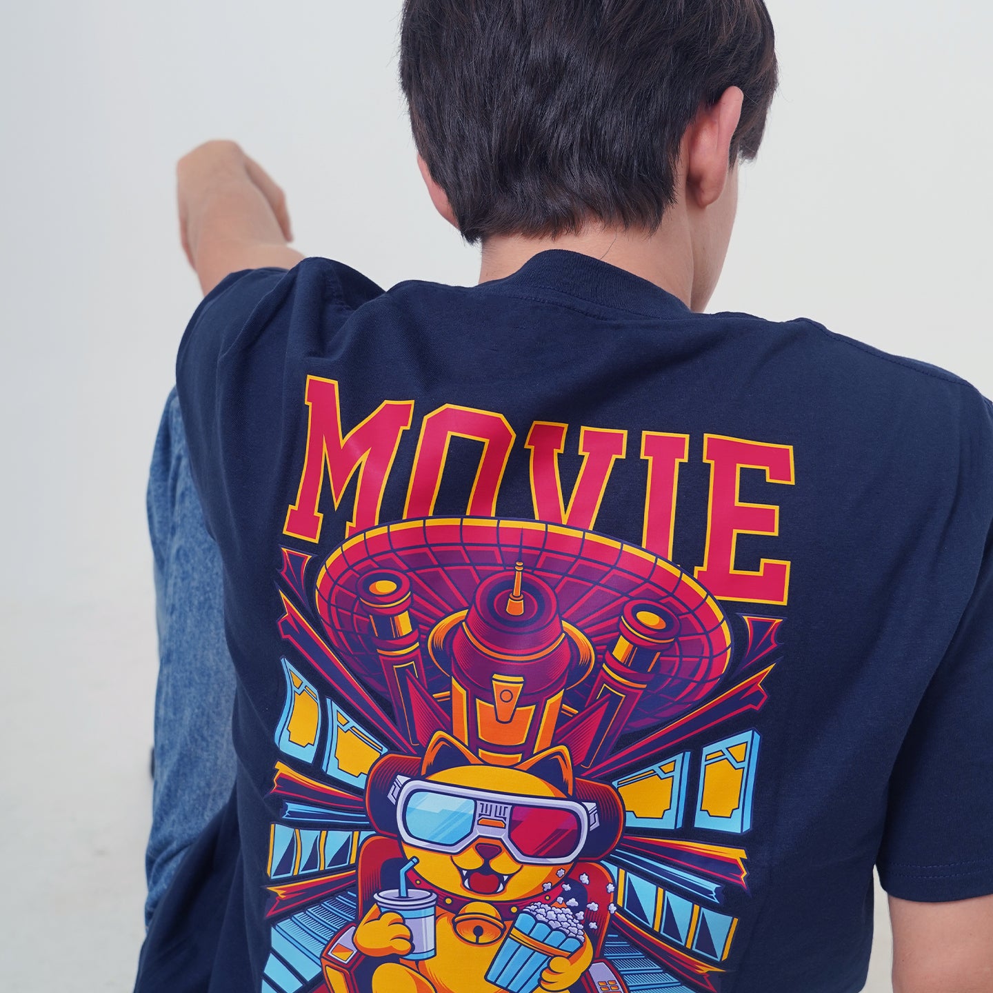 Movie Enthusiast - Navy Designer T-Shirt