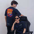 Ride Or Meow - Navy Designer T-Shirt