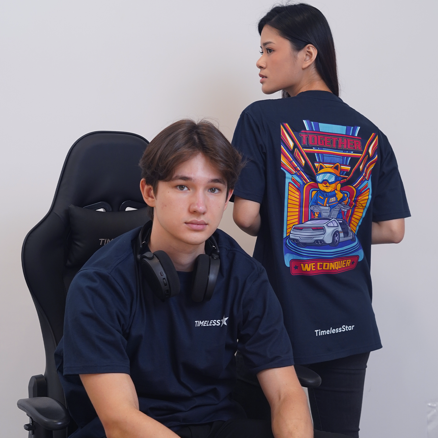 Together We Conquer - Navy Designer T-Shirt