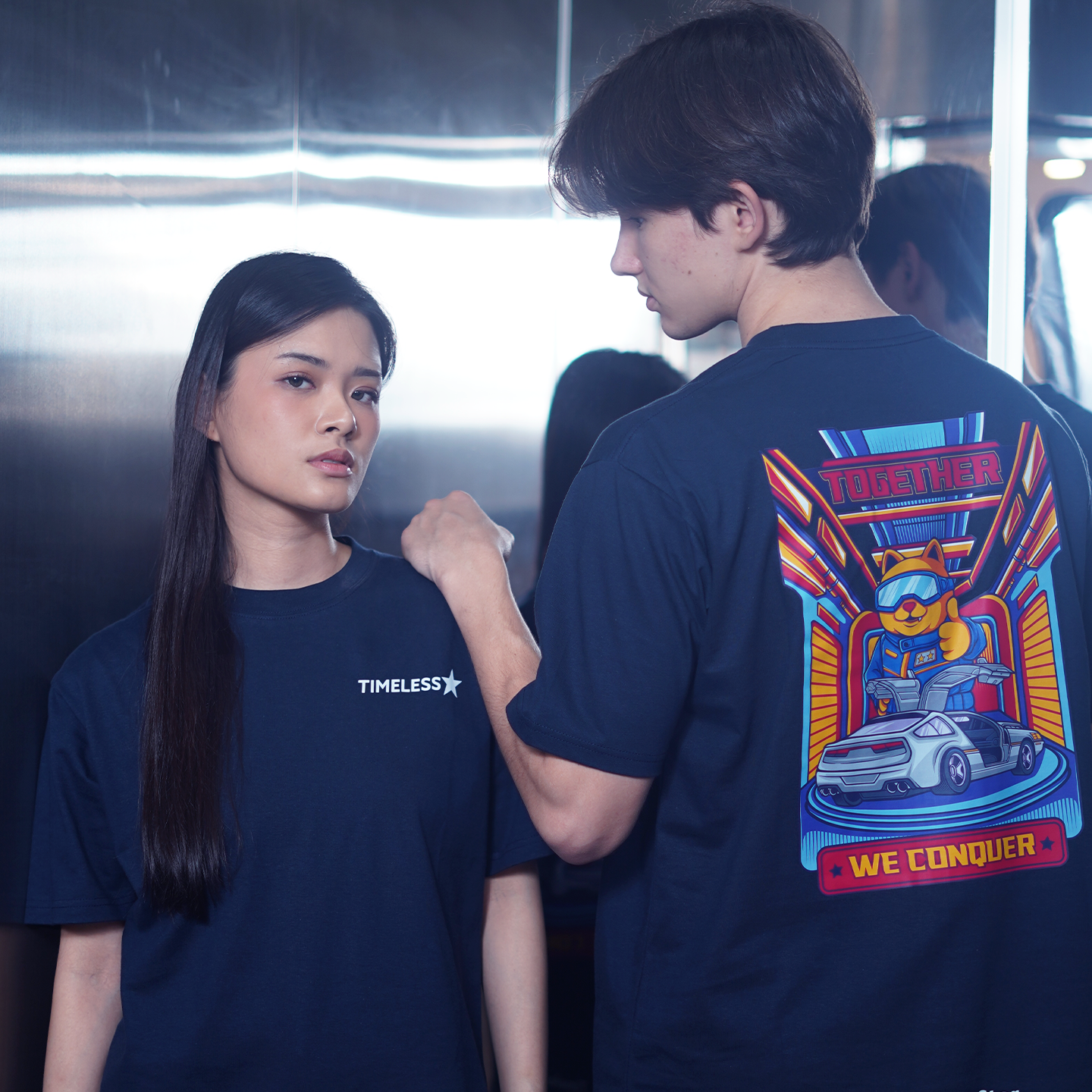 Together We Conquer - Navy Designer T-Shirt