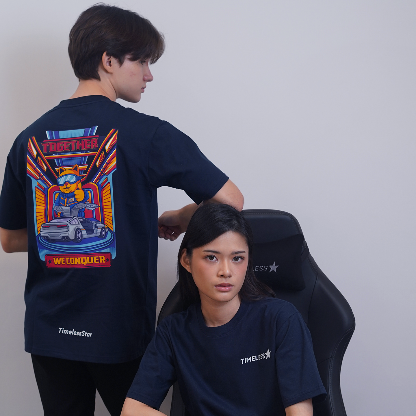 Together We Conquer - Navy Designer T-Shirt